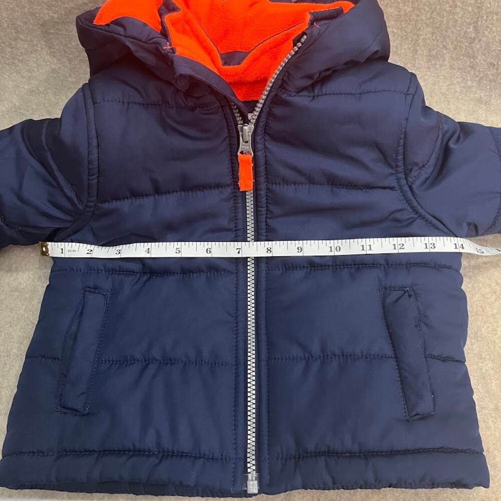 Carter's Kids Blue Dino Winter Coat Dinosaur Snow Jacket Size 24mo - Picture 7 of 10